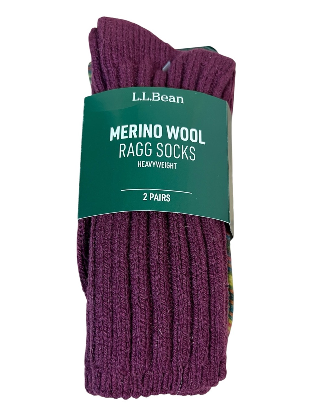 L.L.Bean Merino Wool Ragg Socks 2 Pairs L (10-12)